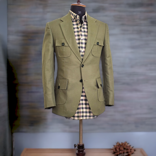 Army Green Linen Travel blazer