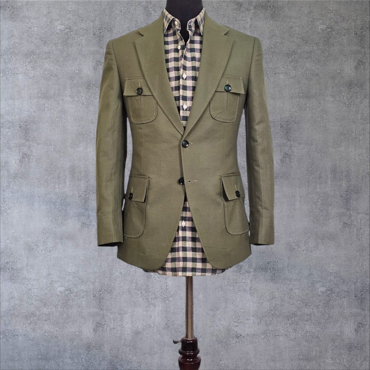 Army Green Linen Travel blazer